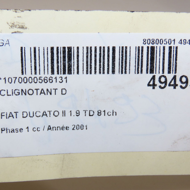 Clignotant droit occasion FIAT DUCATO II Phase 1 06-1994->03-2002 1.9 TD 81ch 1303853080 3