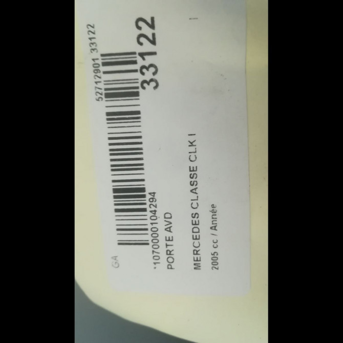 Porte avant droite occasion MERCEDES CLASSE CLK II Phase 2 COUPE 05-2005->12-2009 2097200205 3