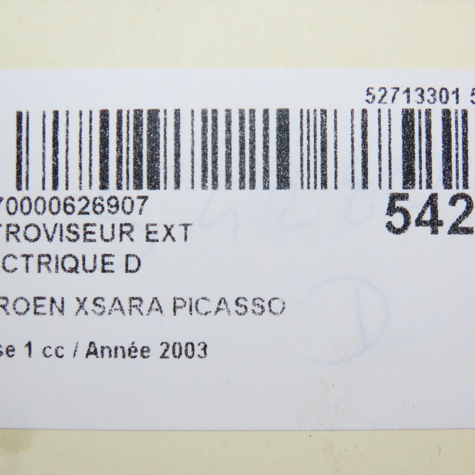 Retroviseur exterieur electrique droit occasion CITROEN XSARA PICASSO Phase 1 12-1999->02-2004 2.0 HDi 90ch 8149NJ 6
