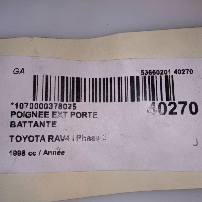 Poignee ext porte battante occasion TOYOTA RAV4 I Phase 2 11-1997->07-2000 6909042010 4