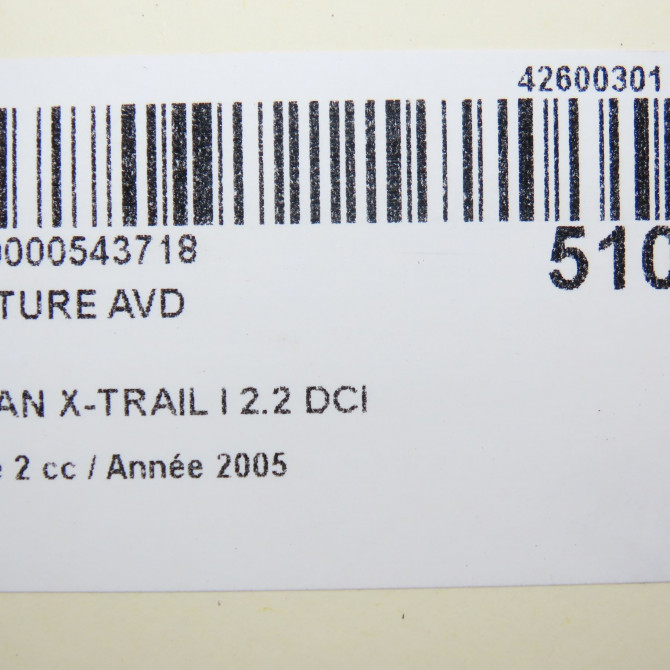 Ceinture avant droite occasion NISSAN X-TRAIL I Phase 2 01-2004->11-2007 2.2 DCI 6
