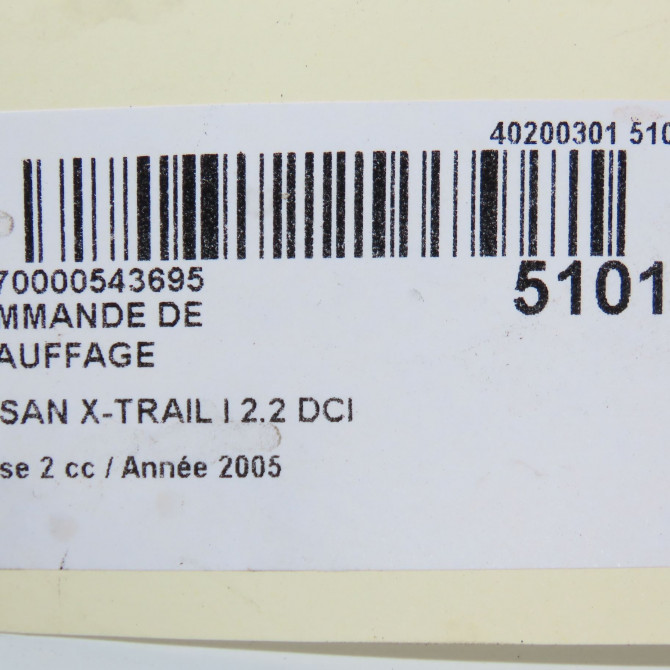Commande de chauffage occasion NISSAN X-TRAIL I Phase 2 01-2004->11-2007 2.2 DCI 6