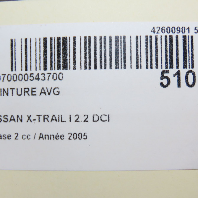 Ceinture avant gauche occasion NISSAN X-TRAIL I Phase 2 01-2004->11-2007 2.2 DCI 6
