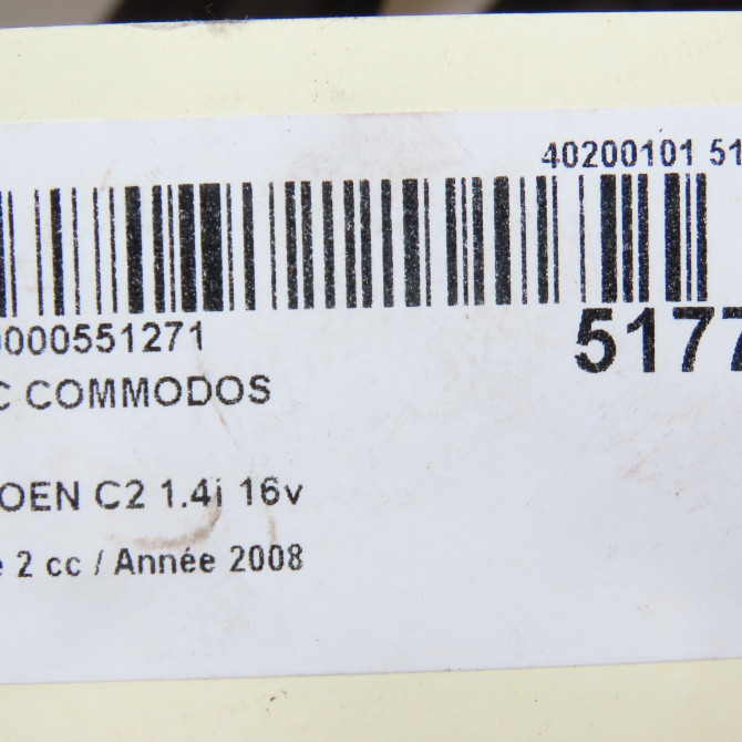 Bloc commodos occasion CITROEN C2 Phase 2 05-2008->12-2009 1.4i 16v 98069811XT 8