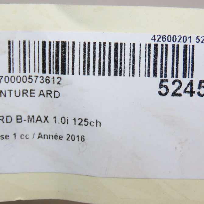 Ceinture arrière droite occasion FORD B-MAX Phase 1 06-2012->... 1.0i 125ch 1791582 5