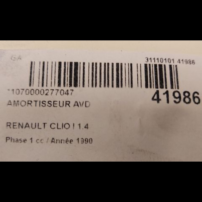 Amortisseur avant droit occasion RENAULT CLIO I Phase 1 06-1990->03-1994 1.4 2