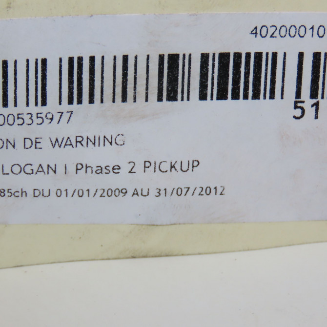 Bouton de warning occasion DACIA LOGAN I Phase 1 04-1995->04-1999 1.6 MPI 85ch 252909503R 4
