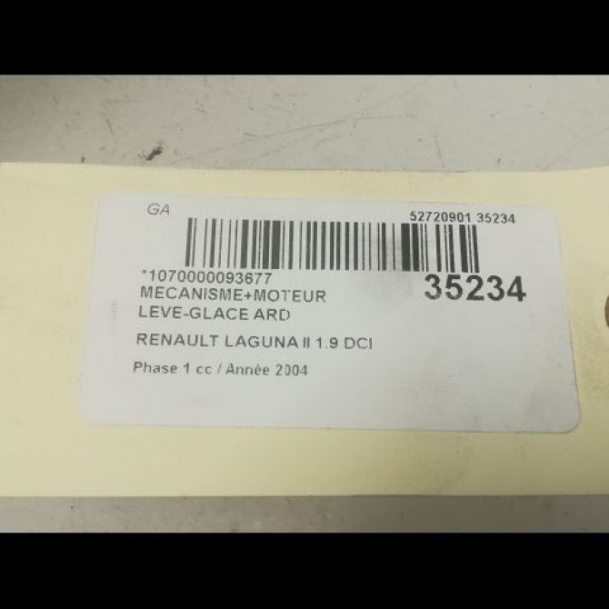 Mecanisme+moteur leve-glace ard occasion RENAULT LAGUNA II Phase 1 11-2000->03-2005 1.9 DCI 120ch 8200485202 4