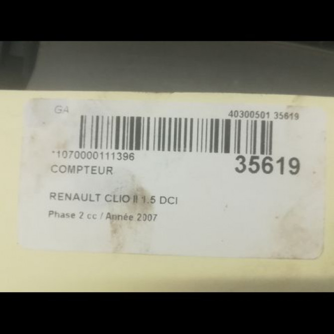Compteur occasion RENAULT CLIO II Phase 2 06-2001->07-2006 1.5 DCI 65ch 8200276525 3