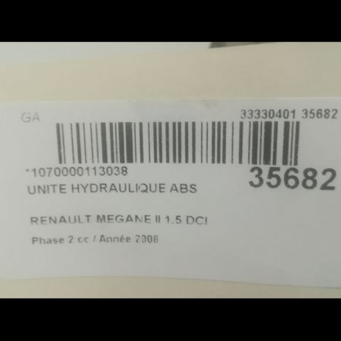 Unité hydraulique ABS occasion RENAULT MEGANE II Phase 2 01-2006->06-2009 1.5 DCI 105ch 7701067590 3
