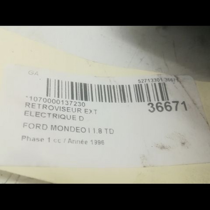 Retroviseur exterieur electrique droit occasion FORD MONDEO I Phase 1 01-1993->09-1996 1.8 TD 3