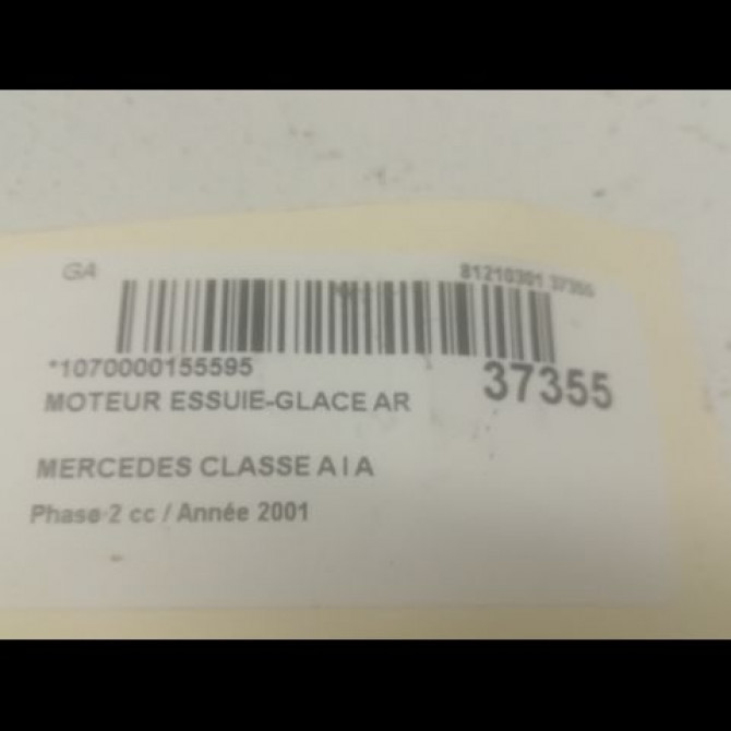 Moteur essuie-glace arrière occasion MERCEDES CLASSE A I Phase 2 03-2001->09-2004 A 170 CDI 1688200442 3