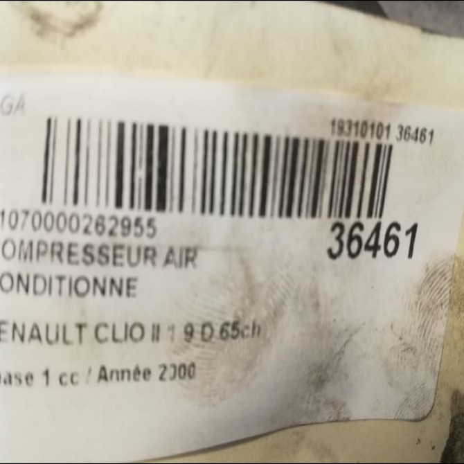 Compresseur air conditionne occasion RENAULT CLIO II Phase 1 03-1998->06-2001 1.9 D 65ch 8200509067 4