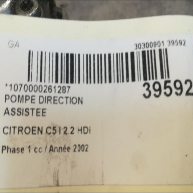 Pompe direction assistee occasion CITROEN C5 I Phase 1 03-2001->09-2004 2.2 HDi 40077A 4