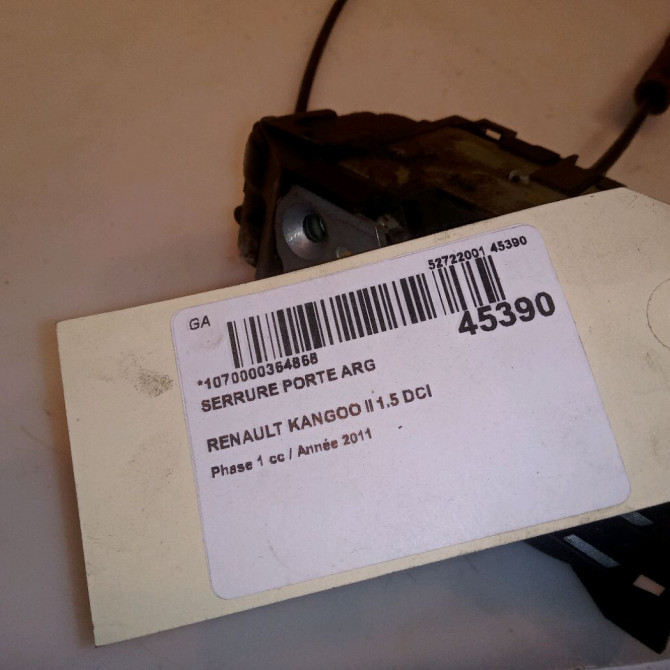 Serrure porte arg occasion RENAULT KANGOO II Phase 1 01-2008->03-2013 1.5 DCI 105ch 8200542358 5