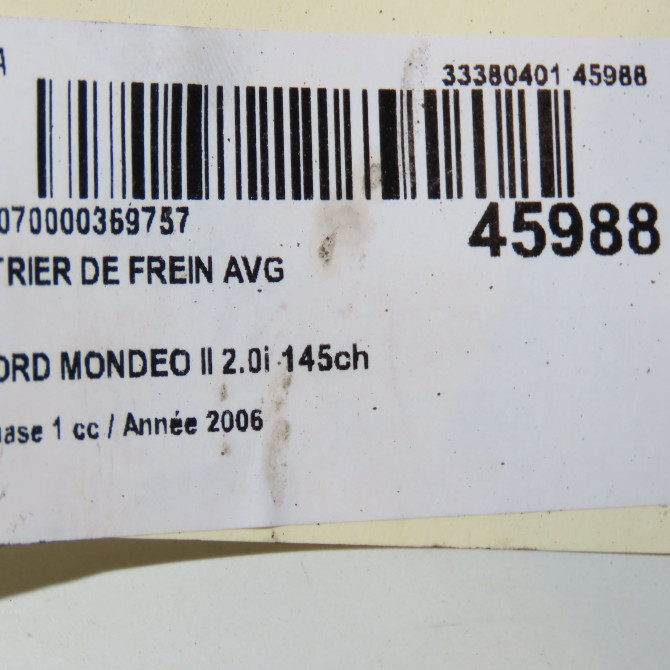 Etrier de frein avant gauche occasion FORD MONDEO II Phase 1 09-2000->06-2007 2.0i 145ch 2218067 6
