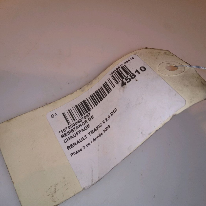Resistance de chauffage occasion RENAULT TRAFIC II Phase 2 08-2006->... 2.0 DCI 90ch 7701208226 4