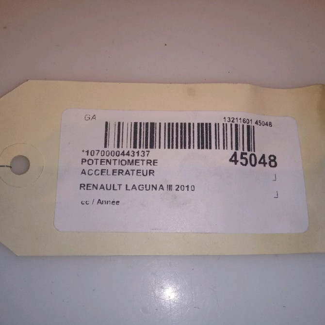 Potentiometre accelerateur occasion RENAULT LAGUNA III 4