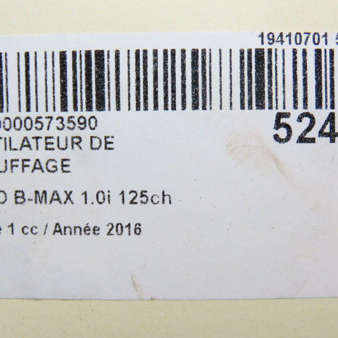 Ventilateur de chauffage occasion FORD B-MAX Phase 1 06-2012->... 1.0i 125ch 1811783 6