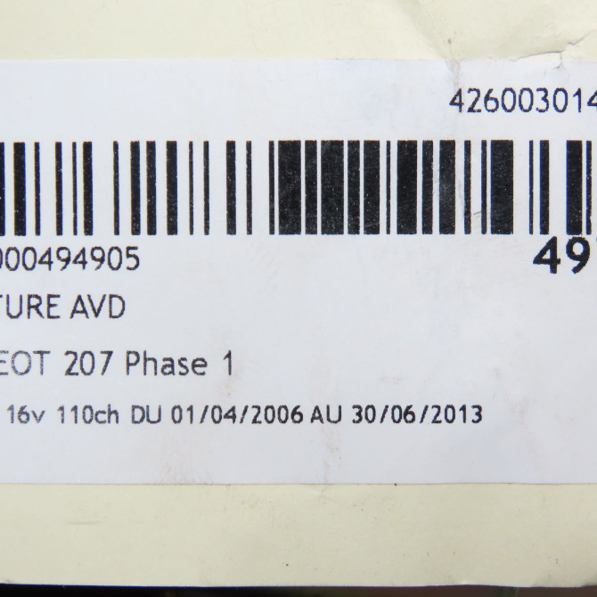 Ceinture avant droite occasion PEUGEOT 207 Phase 1 04-2006->06-2013 1.6 HDI 16v 110ch 8975JW 7