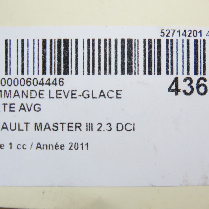 Commande lève-glace porte avant gauche occasion RENAULT MASTER III Phase 1 04-2010->... 2.3 DCI 125ch 8200108269 4