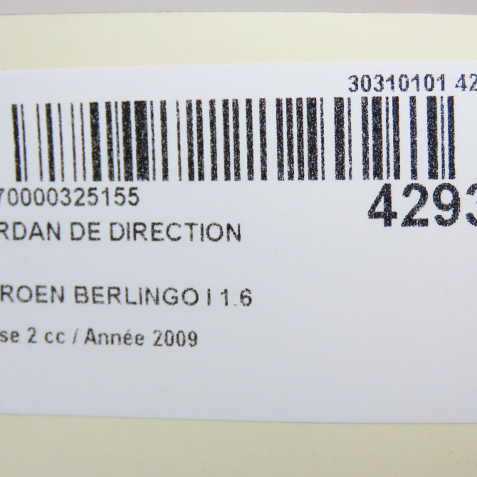 Cardan de direction occasion CITROEN BERLINGO I Phase 2 11-2002->10-2010 1.6 HDi 75ch 4123N3 5
