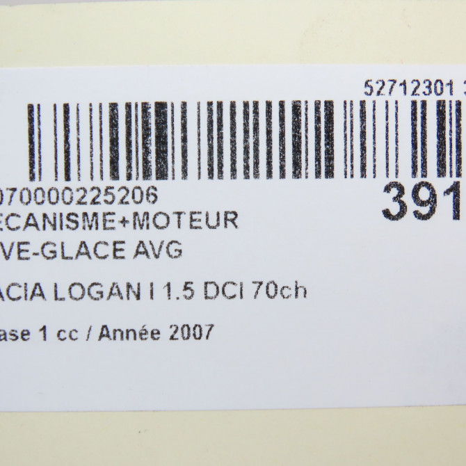 Mecanisme+moteur leve-glace avg occasion DACIA LOGAN I Phase 1 06-2005->06-2008 1.5 DCI 70ch 8