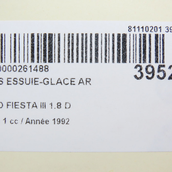 Bras essuie-glace arrière occasion FORD FIESTA III Phase 1 03-1989->01-1994 1.8 D 3
