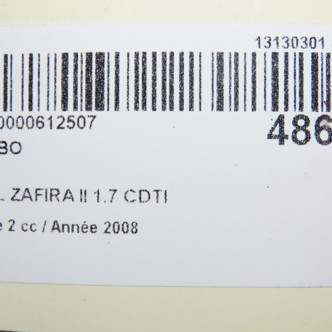 Turbo occasion OPEL ZAFIRA II Phase 2 01-2008->12-2014 1.7 CDTI 125ch 7