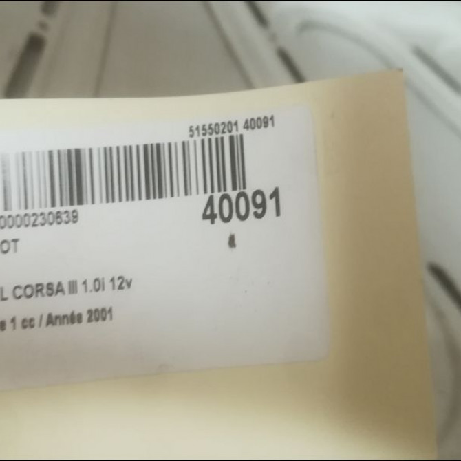 Capot occasion OPEL CORSA III Phase 1 10-2000->08-2003 1.0i 12v 9196450 3