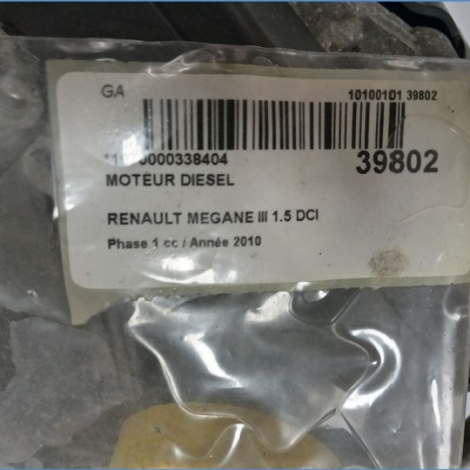 Moteur diesel occasion RENAULT MEGANE III Phase 1 11-2008->01-2012 1.5 DCI 85ch 100018547R 6