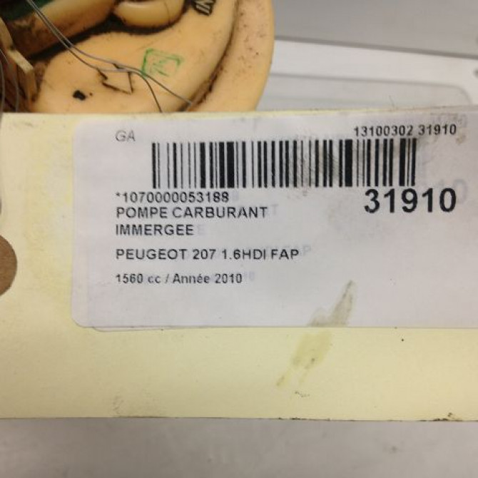 Pompe à carburant immergée occasion PEUGEOT 207 Phase 1 04-2006->06-2013 1.6 HDI 8v 92ch 1525QF 3