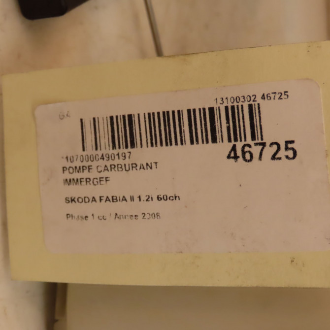 Pompe à carburant immergée occasion SKODA FABIA II Phase 1 05-2007->03-2010 1.2i 60ch 6Q0919051F 5