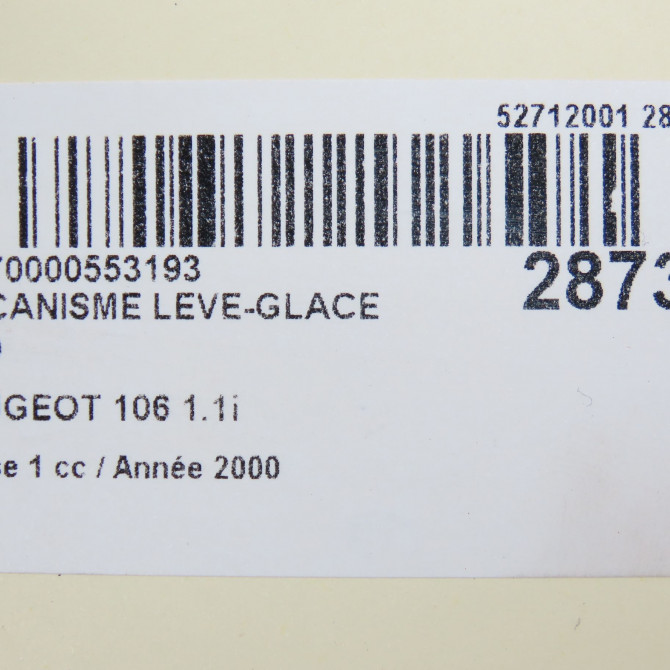 Mécanisme lève-glace avant droit occasion PEUGEOT 106 Phase 1 09-1991->04-1996 1.1i 5