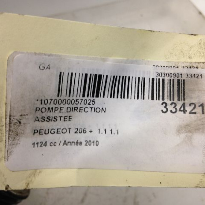 Pompe direction assistee occasion PEUGEOT 206 + Phase 1 03-2009->05-2013 1.1i 8v 60ch 9800248380 5