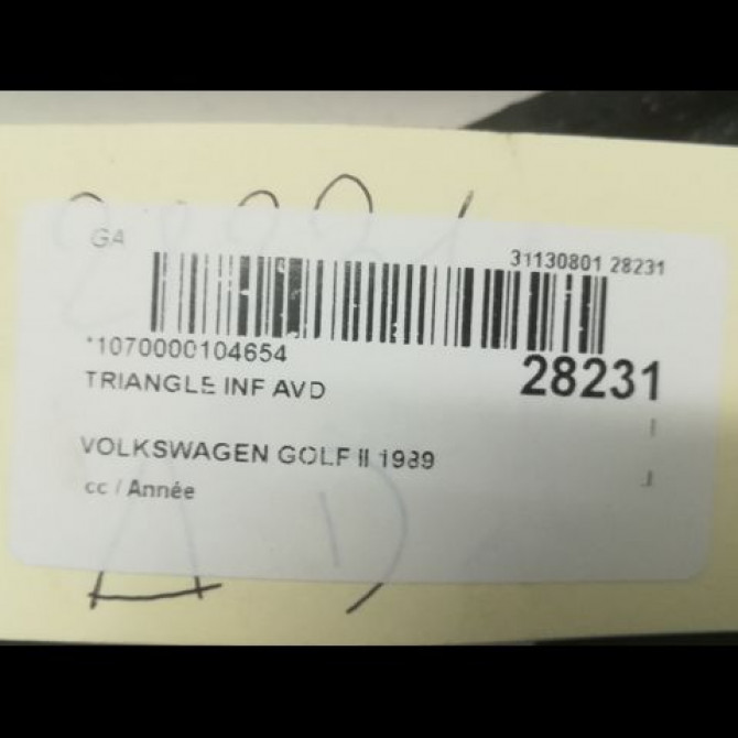 Triangle inf avd occasion VOLKSWAGEN GOLF II 3