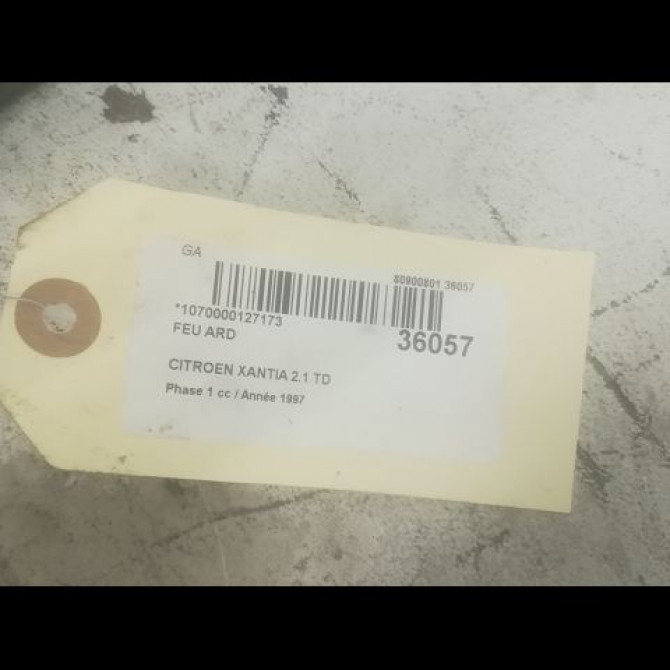 Feu arrière droit occasion CITROEN XANTIA Phase 1 03-1993->06-1998 2.1 TD 95668020 3