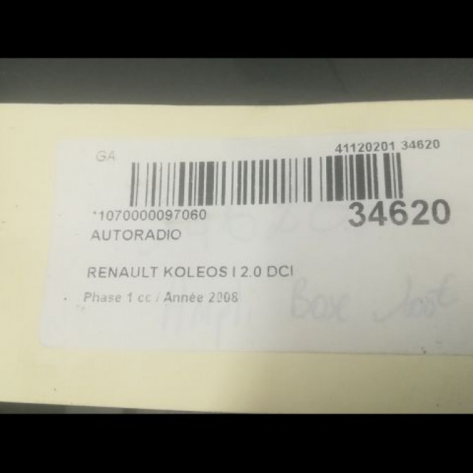 Autoradio occasion RENAULT KOLEOS I Phase 1 06-2008->12-2011 2.0 DCI 150ch 281011804R 4