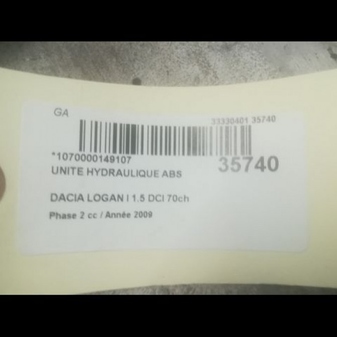 Unité hydraulique ABS occasion DACIA LOGAN I Phase 2 07-2008->12-2012 1.5 DCI 70ch 8201063079 3