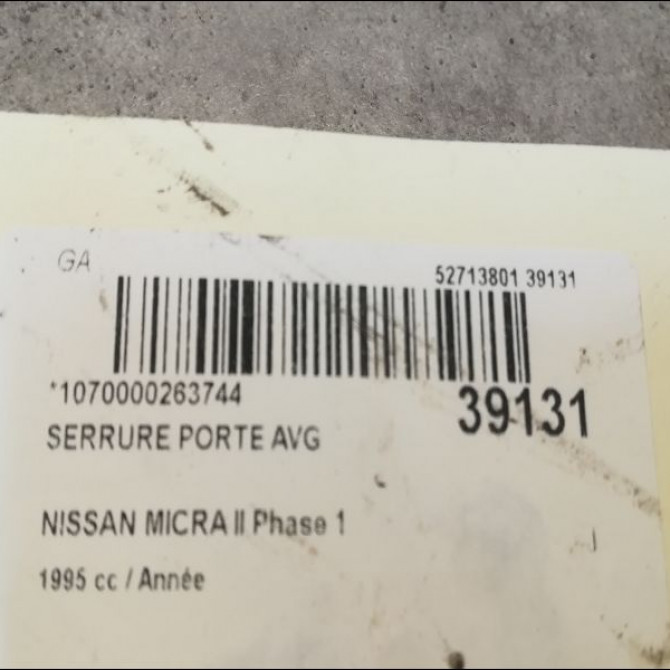 Serrure porte avg occasion NISSAN MICRA II Phase 1 10-1992->09-1996 805034F975 3