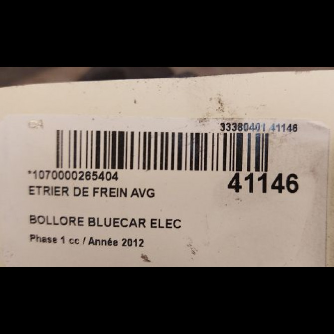 Etrier de frein avant gauche occasion BOLLORE BLUECAR Phase 1 01-2011->... ELEC 3