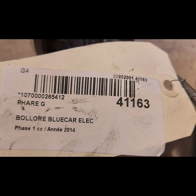 Phare gauche occasion BOLLORE BLUECAR Phase 1 01-2011->... ELEC 3