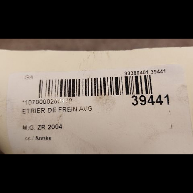 Etrier de frein avant gauche occasion M.G. ZR 3