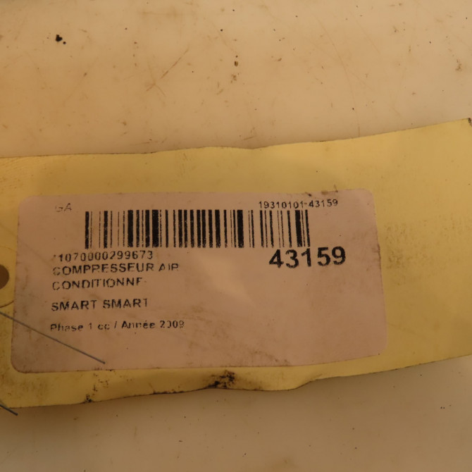 Compresseur air conditionne occasion SMART 146 Phase 1 04-1995->04-1999 0.8 CDI 45ch 6602300011 5