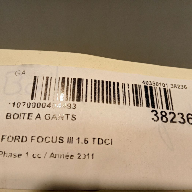 Boite à gants occasion FORD FOCUS III Phase 1 01-2011->04-2015 1.6 TDCI 115ch 1771929 4