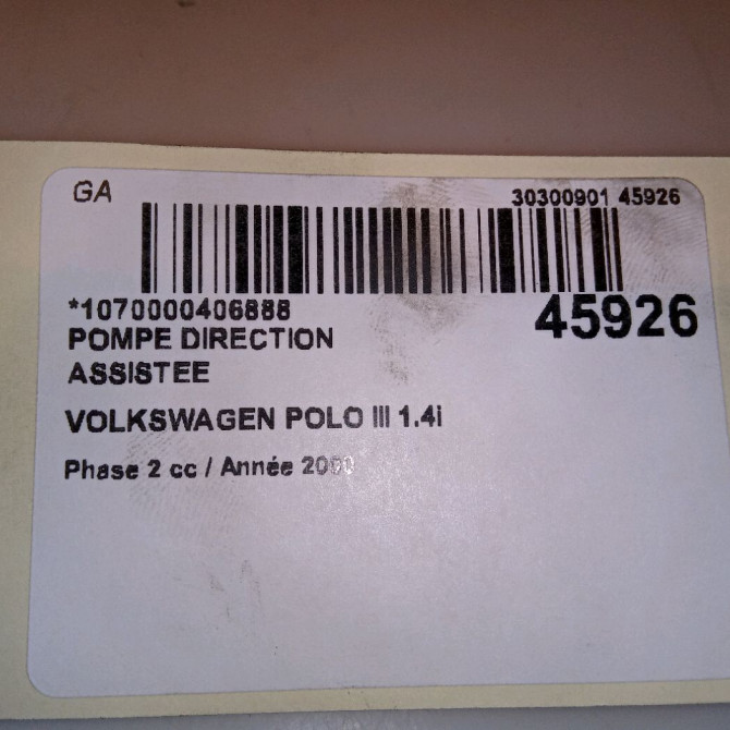 Pompe direction assistee occasion VOLKSWAGEN POLO III Phase 2 11-1999->12-2001 1.4i 8v 60ch 32145157AX 5