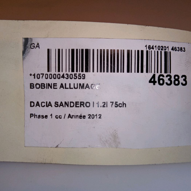 Bobine allumage occasion DACIA SANDERO I Phase 1 06-2008->10-2012 1.2i 75ch 8200702693 4