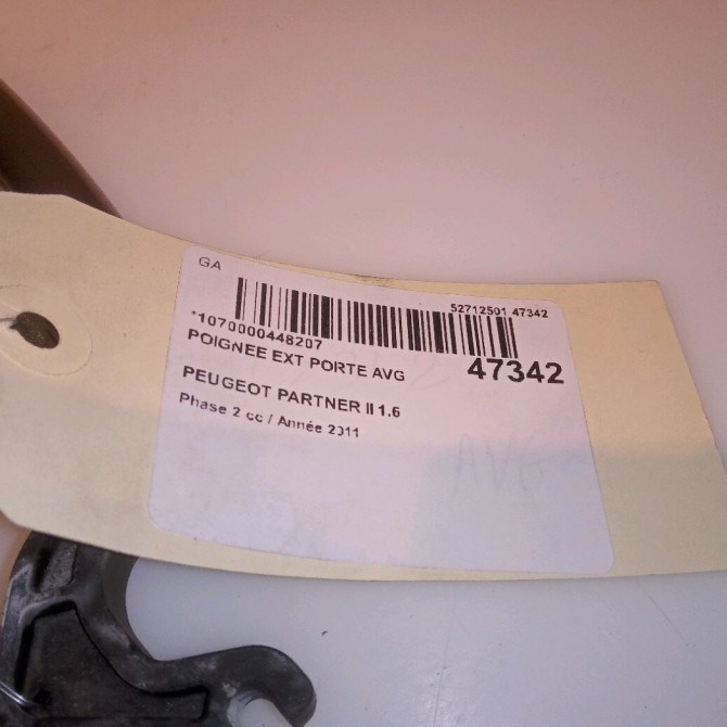 Poignee ext porte avg occasion PEUGEOT PARTNER II Phase 2 05-2012->... 1.6 HDI 90ch 9101GF 4