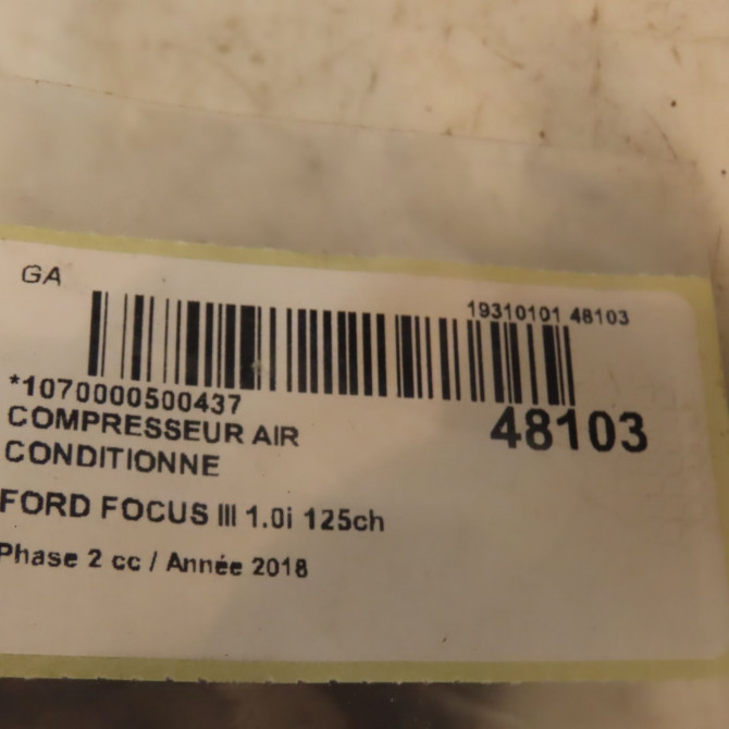 Compresseur air conditionne occasion FORD FOCUS III Phase 2 11-2014->... 1.0i 125ch 2100870 5