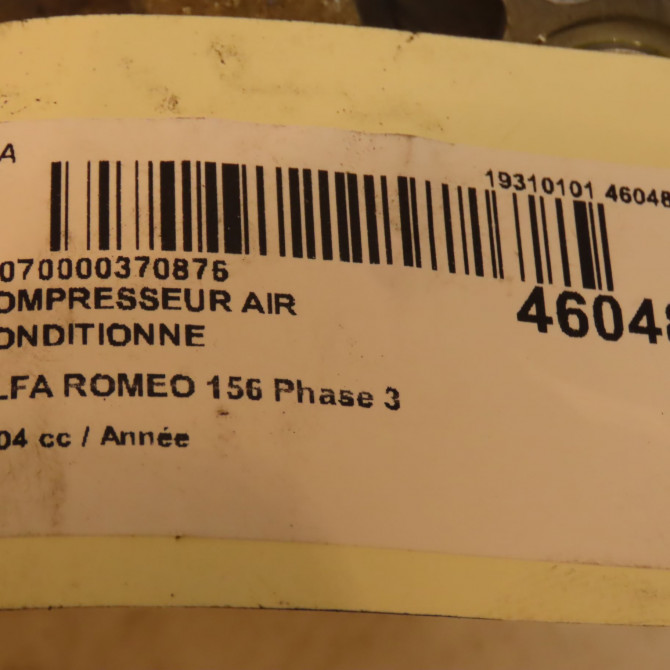 Compresseur air conditionne occasion ALFA ROMEO 156 Phase 3 SW 07-2003->12-2005 60653652 5